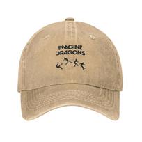 Imagine Dragons Band Sun Baseball Cap Loom Tour Vintage Female Male Washed Hip Hop Hats Sunscreen Gym Snapback Cap Gift Idea One Size beige