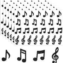 20Sheets Glitter Music Note Stickers for Notebook Laptop DIY Decoration black