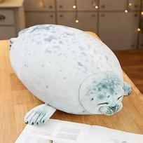 Simulation Seal Sea Lion Plush Toys Hot Sale Mom-Children Seal Doll Cozy Cotton Stuffed Throw Pillow Back Cushion Cute Gift 20cm white