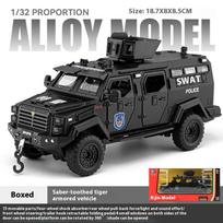 1:32 kardadantis tigras Policijos Karinės šarvuotos transporto priemonės Visureigis Lieto lydinio Metalinis Diecast modelis Automobilis Kolekcionuojami daiktai Dekoratyvinės dovanos black