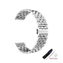 20mm 22mm nerūdijančio plieno laikrodžio apyrankė metalinė sulankstoma laikrodžio sagtelė laikrodžio juosta dirželis apyrankė laikrodžio aksesuarai su įrankiu 22mm black