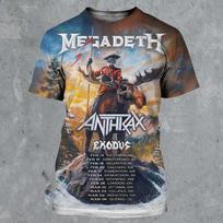 New Heavy Metal Rock Megadeth Tour 3d Print T-shirt Men Women Fashion Outdoor Band Short Sleeve Tops Tees Kids t shirt Unisex 6XL black