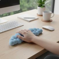 Ergonomiška riešo atrama Pagalvėlė Jutiklinė Silikoninė Paminkštinta Dėvėjimui Atspari Memory Foam Blue Large Cloud white