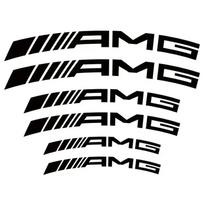 6pcs Car Styling Car Brake Caliper Stickers For AMG Mercedes Benz W204 W124 W201 W202 W212 W220 W205 GLA CLA Automotive Goods OT4 gray