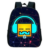16 colių pyktas Geometry Dash kuprinė berniukams mergaitėms mokyklinė kuprinė animacinių filmų žaidimų vaikams darželiui mokyklos krepšiai mažyliui vaikų priežiūros kuprinė blue