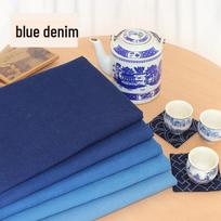 Blue Calico All-Cotton Wool Thickened Wide Width Fabric for Pants, Skirts, Tablecloths per Meter Ink (No. 10) beige