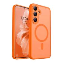 Luxury Matte Case For Samsung Galaxy A57 A56 A17 A36 A16 A36 A37 5G S24 S25 S26 Ultra Plus S25Plus S24FE S25FE For Magsafe Cover For S23 oranžinė