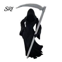 Compact Gothic Collectible Female Grim Reaper Statue with Sickle 3D Printed Black Robe Dark Queen Figurine Mysterious Sculpture for Home Office juoda