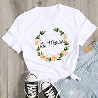 Team Bride Women T-shirts 2024 EVJF To Be Squad La Mariee Hen Party Bachelorette France Girl Wedding Female Tops Tees S gray