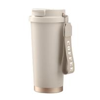 Nešiojama dvigubo gėrimo kavinės puodelio termosinė puodelio, pagaminta iš 316 nerūdijančio plieno 530ML black