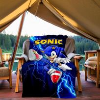 1 vnt. Sonic žiedų lauko flanelės pledas HD spaudos lengvas minkštas šiltas visų sezonų pledas sofai, lovai, kelionėms 130x150cm blue