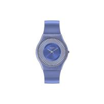 Swatch The September Collection Quartz Watch 30M Water Resistant 34Mm Blue Dial Bio-Based Material Case Silicone Strap Unisex watches SS08N110 Blue Dial gray