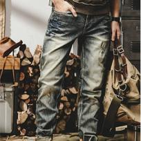 American Heavy Retro Jeans Vyriški tiesūs kombinezonai Madingi vyriškos prekės ženklo laisvalaikio kelnės 33 mėlyna