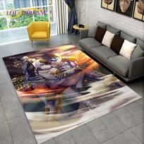 Anime Jojo's Bizarre Adventure  Area Rug,Carpet Rug for Living Room Bedroom Sofa Doormat Decoration, Kid Play Non-slip Floor Mat 40x60cm black