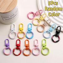 5/10/20Pcs Keyring Lobster Clasp Spring Buckle With Buckle Colored Keychains For Diy Jewelry Making Key Ring Hooks Bags Buckle as the picture beige