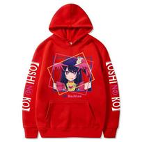 Oshi No Ko Anime Ai Hoshino Print Hoodies XS raudona