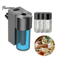 Aluminum Alloy Fragrance Diffuser Smart Car Air Freshener Sprayer, Automatic Aroma for Vehicle AC Vent, Rechargeable Auto Scent Sprayer USB Essential D gray