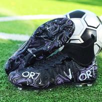 Unisex aukštakulnės elastinės kojinės burnos futbolo bateliai Lauko ilgos vinys Sportiniai futbolo batai Didelis dydis Jaunimo sportas Vaikų futbolo batai 35 juoda