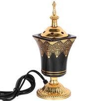 A71P Electric Incense Burner Frankincense Incense Holder Vintage Arabic Censer Burner Home Office Yoga Spa Ornament US Plug NONE beige