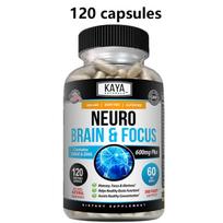 Neuro Focus kapsulės, DMAE DHA Ginkgo Biloba Bacopa Monnieri Rhodiola Rosea Vitaminas B 120 daržovių kapsulių 120 Capsules