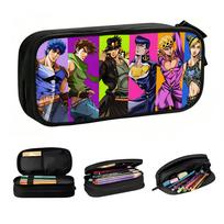 Manga JoJo Bizarre Adventure  Pencil Case for Boy Girl Big Capacity Japan Anime  Pen Box Bag School Accessories 21x10.5x5cm purple