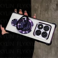 Telefono dėklas Infinix Note 30 40 50 Pro Smart 9 8 Hot 50S 50i 30i Magnetinis laikiklis Stovas Padengtas Silikoninis Skaidrus Atsparus smūgiams Dangtelis Infinix Note 50S gray