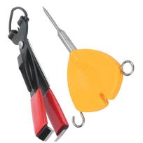 Multi Puller Tool Fishing Line Knotting Knotless Knot Tool with Nail Clipper Fishing Tackle yellow