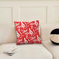 Fashion C-Coca-Cola Art cushion cover Pillow Cover Decoration Room Home Sofa living Office Car Nordic Simplicity 12x12Inch red