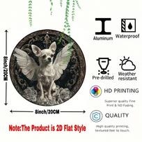 Creative Metal Wall Art Dog Winged Chihuahua Painting Iron Sheet Sign Home Kitchen Decor Gift įvairiaspalvis
