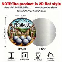 French Petanque Aluminum Metal Wall Art Sign Indoor Outdoor Home Decor 20x20 įvairiaspalvis