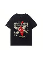 Linkin Park Lincoln Park Grupės Marškinėliai Trumpomis Rankovėmis Laisvi Vintažiniai Roko Pusrankoviai Drabužiai Didelio Dydžio Vasariniai Drabužiai S juoda