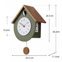Solid Wood Cuckoo Wall Clock Living Room Watches Wall Decor Creative Retro Pendulum Clocks Sun Brand Movement Home Decoration white