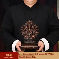 Thousand-Armed Guanyin Buddha Statue for Home or Altar Decor black