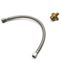 Premium 2PCS Air Compressor Flexible Hose & Check Valve Stainless Steel 350mm