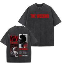 The Weeknd After Hours Til Dawn 2026 Tour Print Vintage Washed T-shirts Unisex Hip Hop Retro Oversized T-shirt Breathable and Comfortable Clothes S black