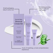 Gentle Facial Hair Removal Cream Kit Removes Fine Hair Hydrates Nourishes Face Suitable For Daily Cleansing one size gray