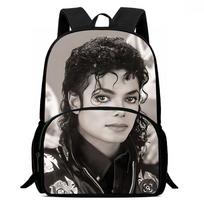 Michael Jackson Vaikiškos Kuprinės Berniukams ir Mergaitėms Studentų Gimtadienio Dovana Vaikų Mokyklinės Kuprinės Didelės Talpos Kempingo Patvari Kuprinė 39 x 29 x 15.5cm gray
