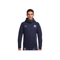Nike Chelsea FC Tech Fleece Windrunner Solid Color Comfortable Fashion Zip Jacket Men Jacket Obsidian FZ4175-452 S black