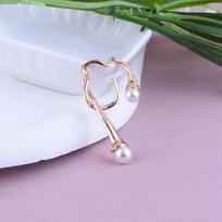 Pearl Ear Cuff for Women: Irregular No-Piercing Cartilage Clip-On in Cold Style gray