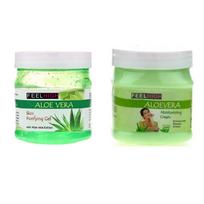 Feelhigh Aloe Vera Gel 500gm And Moisuturizing Cream 500ml -Skin Care product -Facial Product (AloeveraGelAndAloeveracream)
