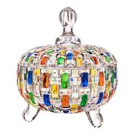Food Safe Handcraft Glass Jar Vibranting Artistics Pattern Portable for Home Organization Display 1 beige