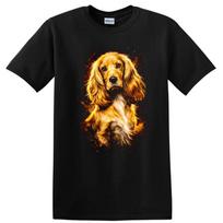 Dog Lover T Shirt Cocker Spaniel Portrait Bright Colors Artistic Tee L brown