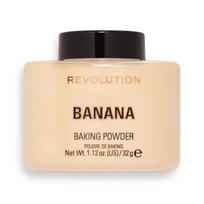 Makeup Revolution Loose Baking Powder Banana | Brightening Yellow Setting Powder for Indian Skin | Long-Lasting Oil-Free Matte Finish | Crease-Free black