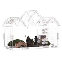 360 Degree Clear View Reptiles Terrarium Box Ventilated Design Tanks House for Quick Maintenances and Plant Display Use 1 white