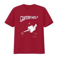 Guitar Wolf Rocknroll Garage Punk Band Print T Shirt Vintage Versatile Graphic Stylish Designer Clothes Comfortable S brown