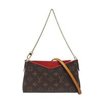 [Pre-Owned] Pallas Clutch Classic Monogram Canvas Leather Chain Bag - Good #EC90Q7 ONE SIZE brown