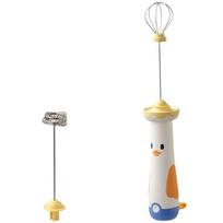 Stainless Steel Milk Frother Cartoon Hand Blender 2 in 1 Kitchen Stirring Tools  Cafe Electric Whisk gray