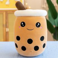 Miela įdaryta Boba pliušinė burbulinė arbata Realaus gyvenimo Bubo Food Milk Cup pliušinė pagalvė Minkšta Kawaii pliušiniai žaislai Dovanos vaikams suaugusiems 24cm 24cm beige