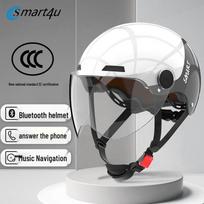 SMART4U EH10B Bluetooth pusiau atviras šalmas juoda spalva