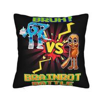 Italian Brainrot Funny 67 Meme Pillowcase Soft Polyester Cushion Cover Decoration  Throw Pillow Case Cover Home 30cmx30cm brown